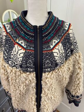 Anthropologie Pilcro Longline Sherpa Bomber Jacket Size Large